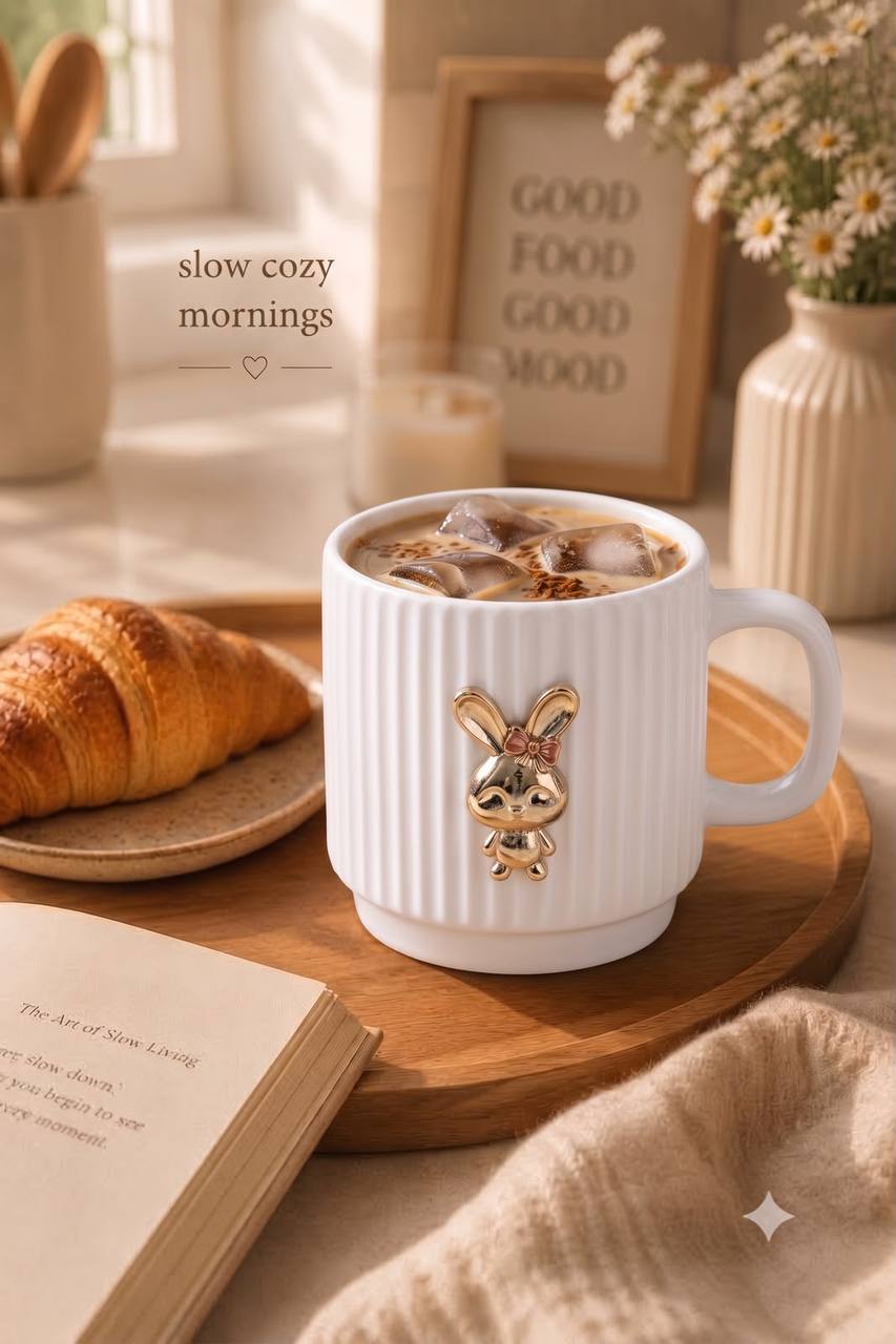 "Golden Bunny Iced Coffee" Mug