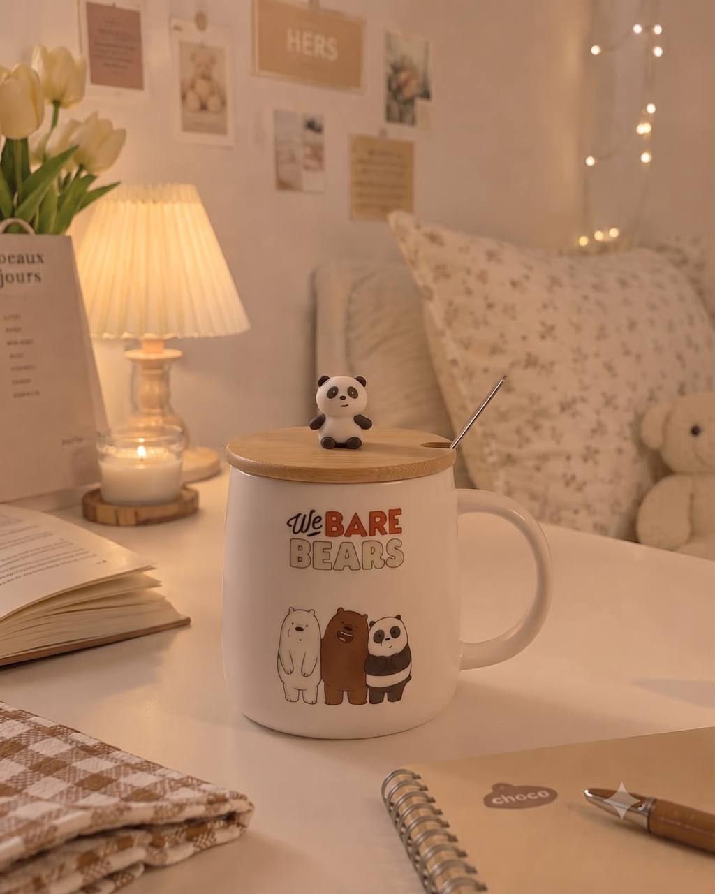 "We Bare Bears Panda Lid" Mug