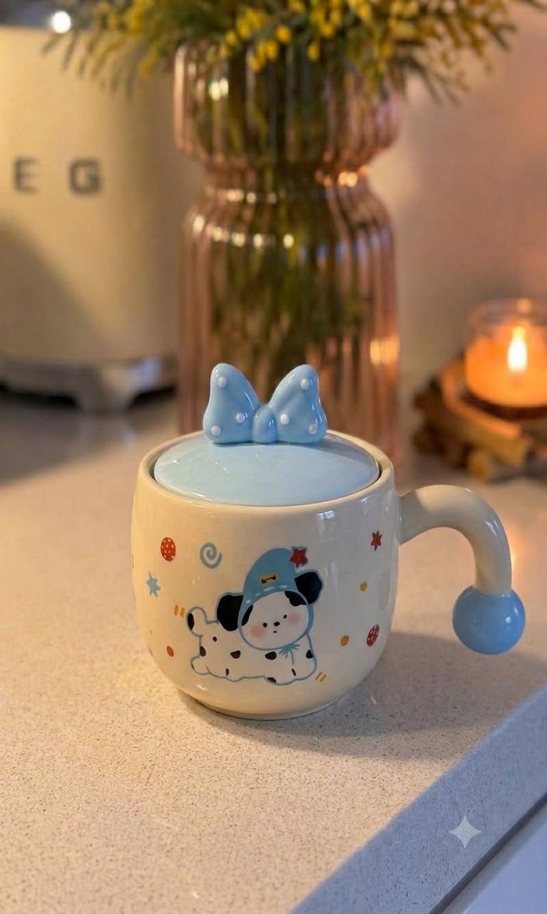 "Blue Bow Puppy" Mug